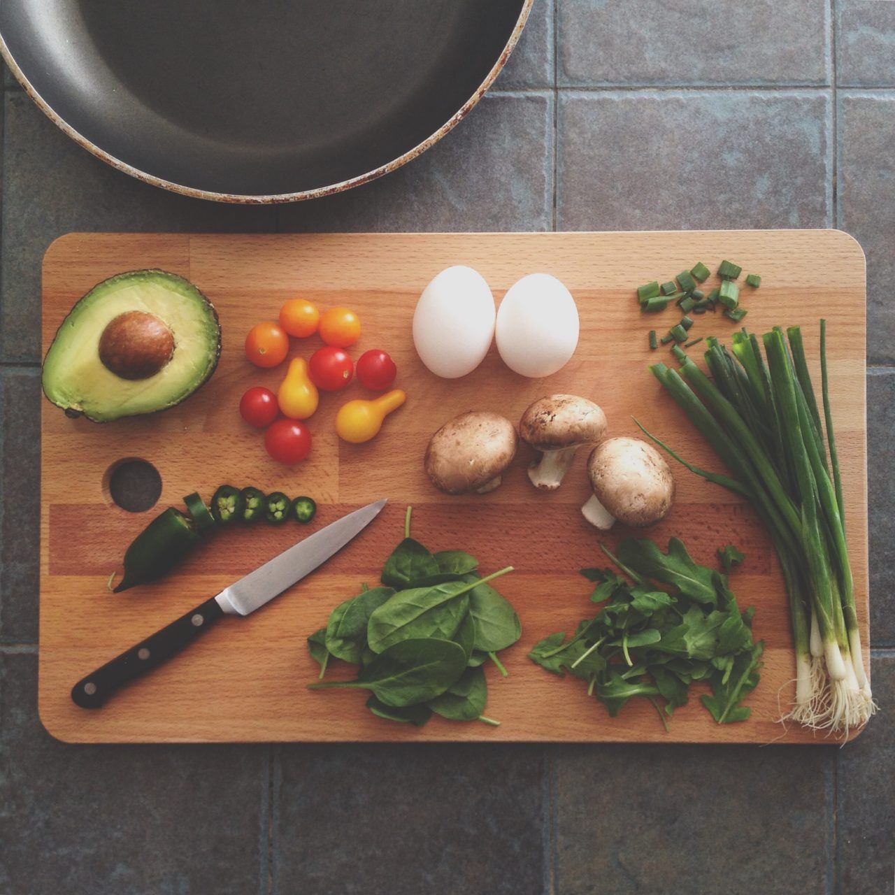 Meal prep with vegetables