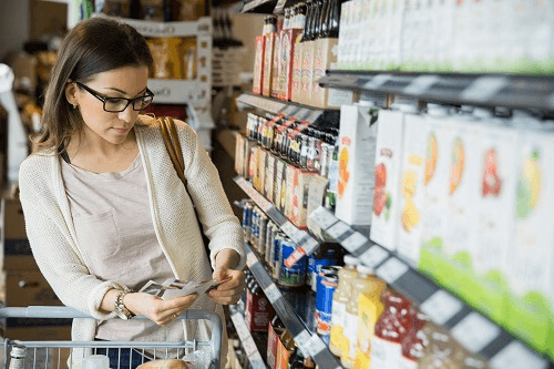 Woman grocery shopping
